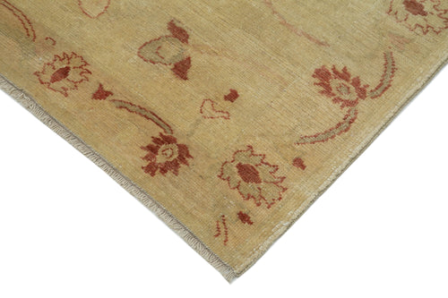 Tebriz Sarı Klasik Pamuk Yün El Dokuma Halısı 93x443 Agacan