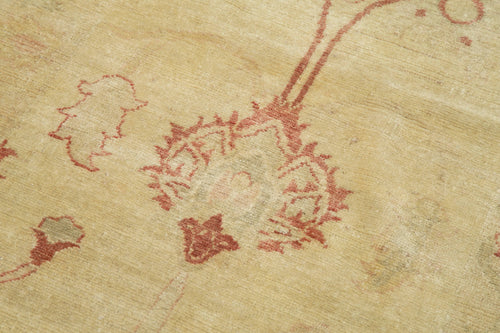 Tebriz Sarı Klasik Pamuk Yün El Dokuma Halısı 93x443 Agacan