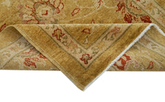 Tebriz Sarı Klasik Pamuk Yün El Dokuma Halısı 86x343 Agacan