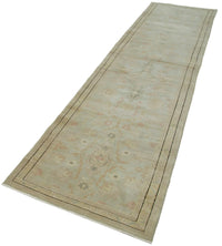 Beige Floral Vintage Hand-Woven Runner 87x357 cm (2'10" x 11'9")
