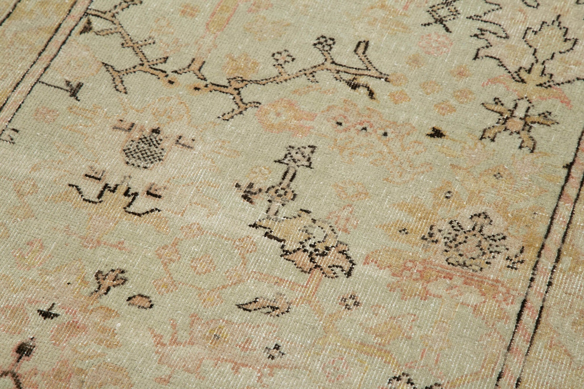 Tebriz Bej Klasik Pamuk Yün El Dokuma Halısı 78x362 Agacan