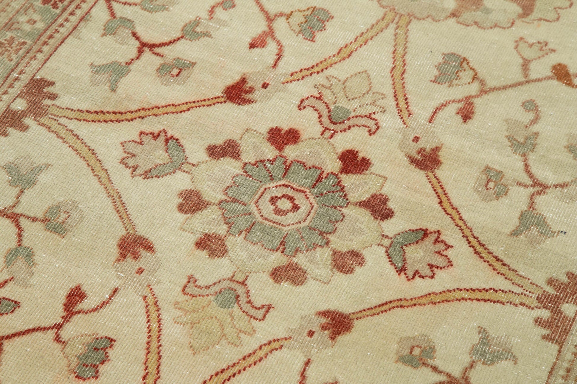 Tebriz Bej Klasik Pamuk Yün El Dokuma Halısı 89x314 Agacan