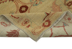 Tebriz Sarı Klasik Pamuk Yün El Dokuma Halısı 97x426 Agacan