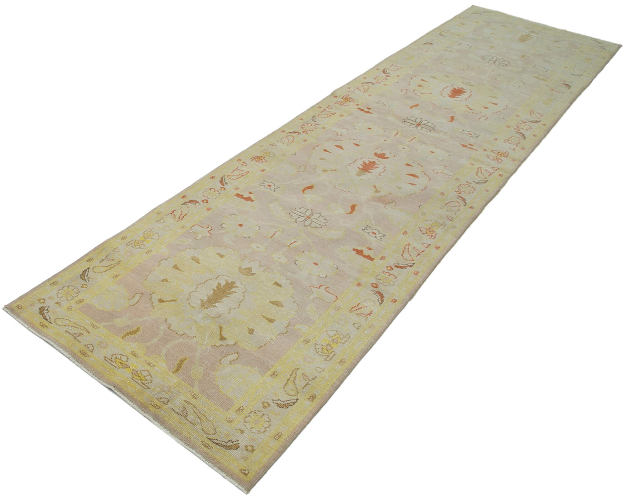 Tebriz Bej Klasik Pamuk Yün El Dokuma Halısı 87x361 Agacan