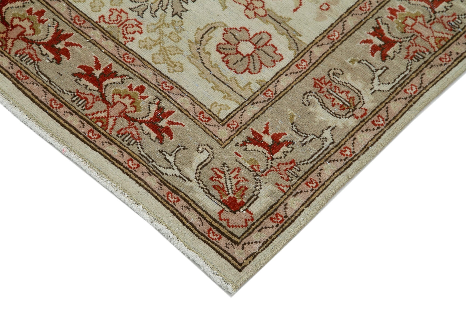 Tebriz Bej Klasik Pamuk Yün El Dokuma Halısı 77x297 Agacan