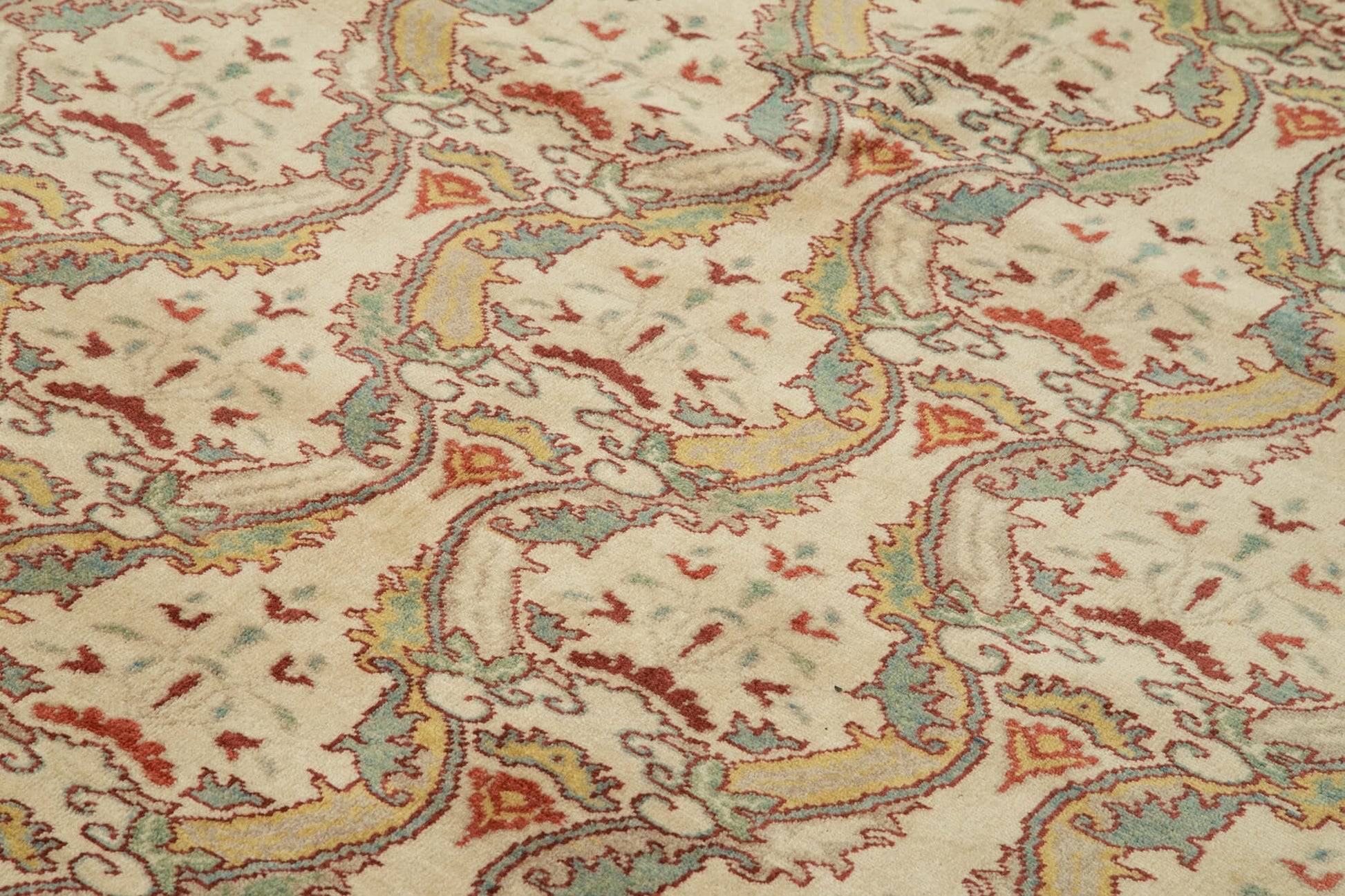 Tebriz Bej Klasik Pamuk Yün El Dokuma Halısı 198x289 Agacan