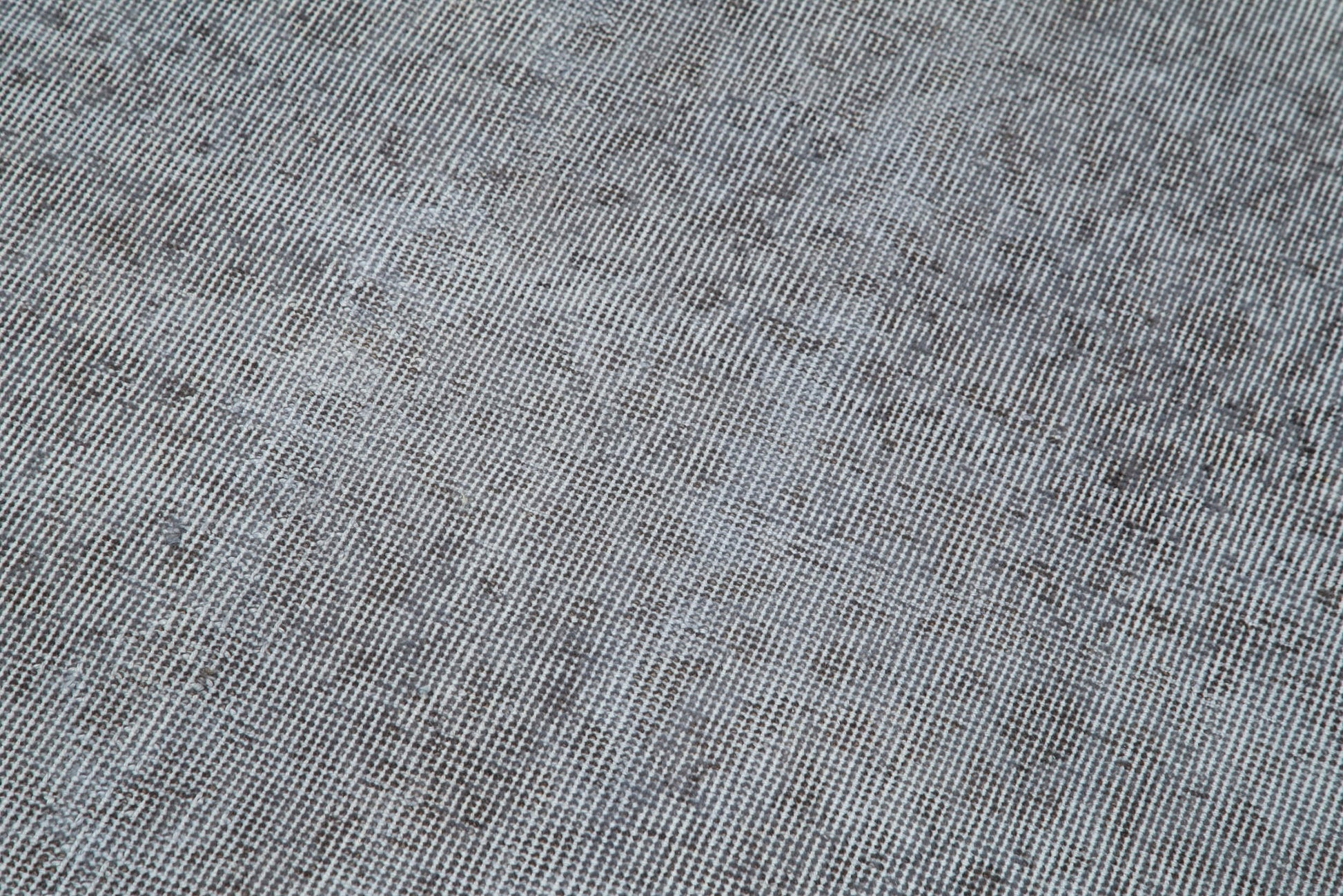 Overdyed Vintage Gri Eskitme Pamuk Yün El Dokuma Halısı 90x364 Agacan