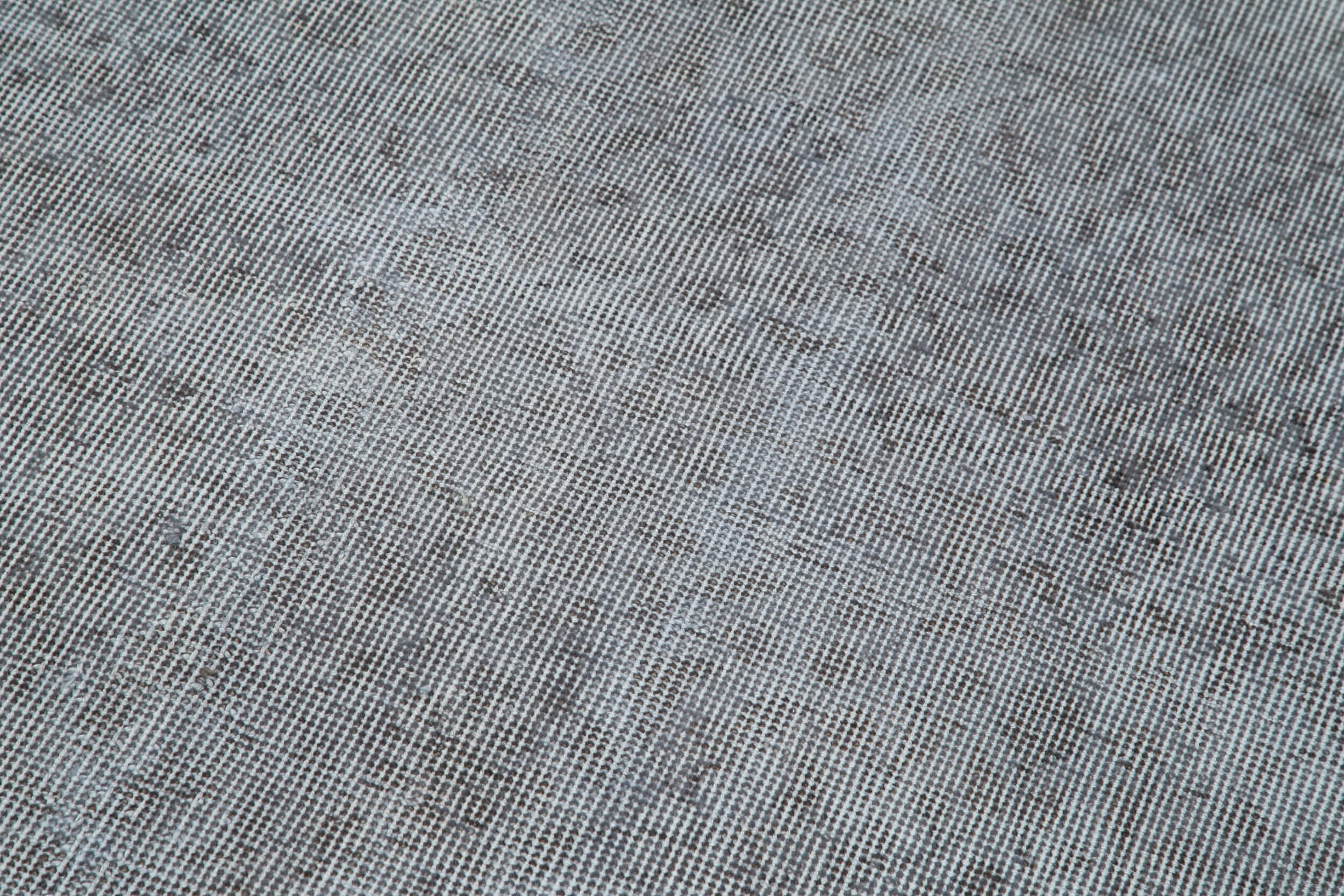 Overdyed Vintage Gri Eskitme Pamuk Yün El Dokuma Halısı 90x364 Agacan