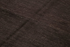 Striped Kilim Kahverengi Çizgili Keçi Tüyü El Dokuma Halısı 162x330 Agacan