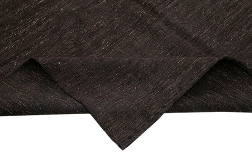 Striped Kilim Kahverengi Çizgili Keçi Tüyü El Dokuma Halısı 162x330 Agacan