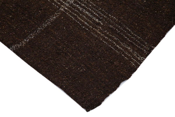 Striped Kilim Kahverengi Çizgili Keçi Tüyü El Dokuma Halısı 173x312 Agacan