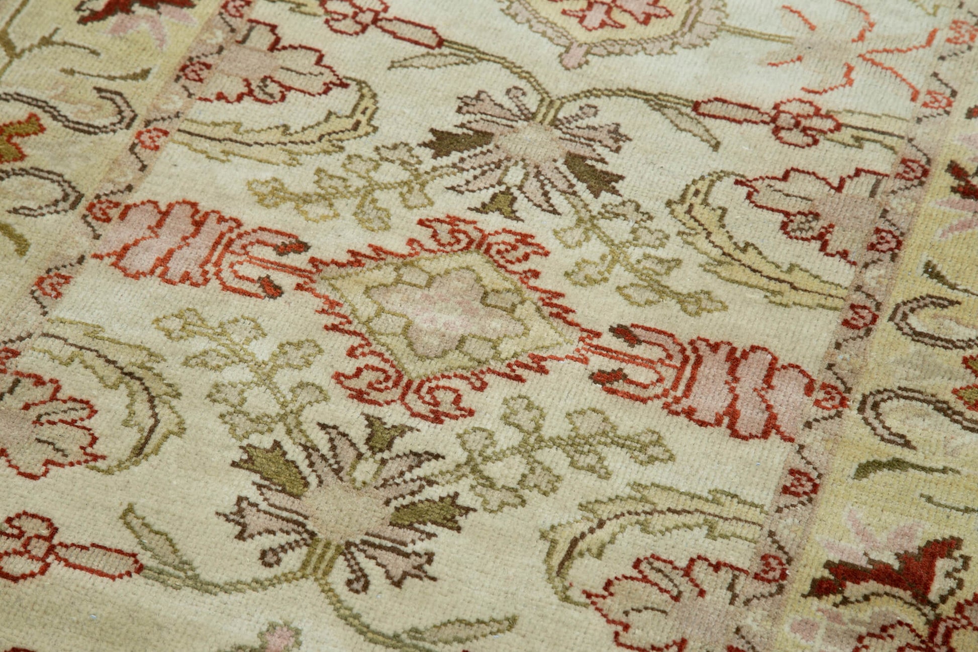 Tebriz Bej Klasik Pamuk Yün El Dokuma Halısı 77x416 Agacan