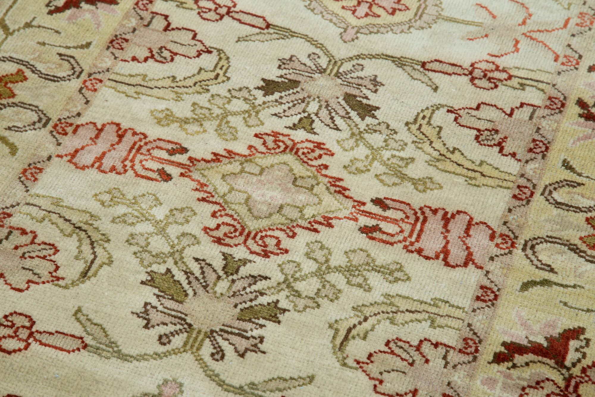 Tebriz Bej Klasik Pamuk Yün El Dokuma Halısı 77x416 Agacan