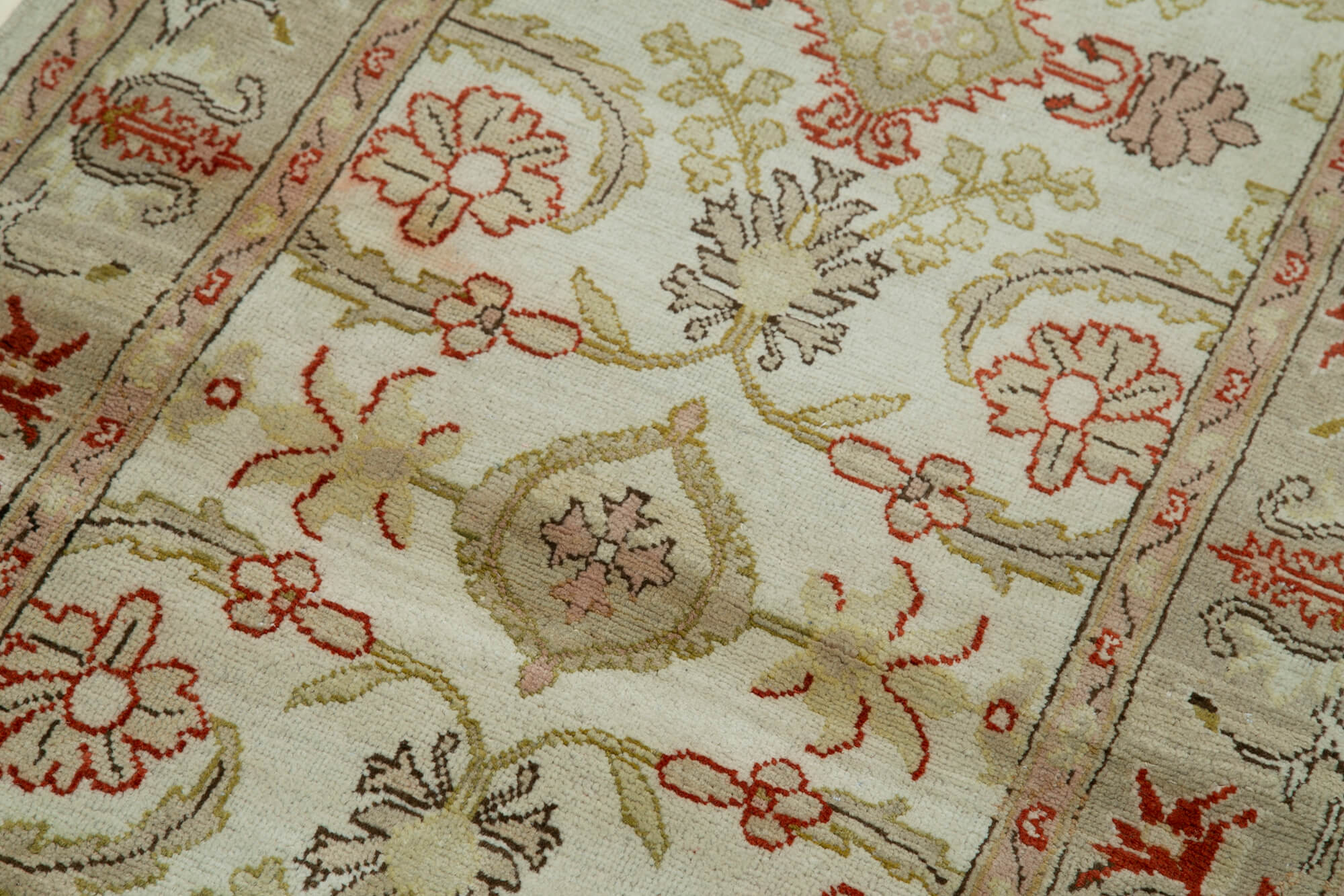 Tebriz Bej Klasik Pamuk Yün El Dokuma Halısı 75x422 Agacan