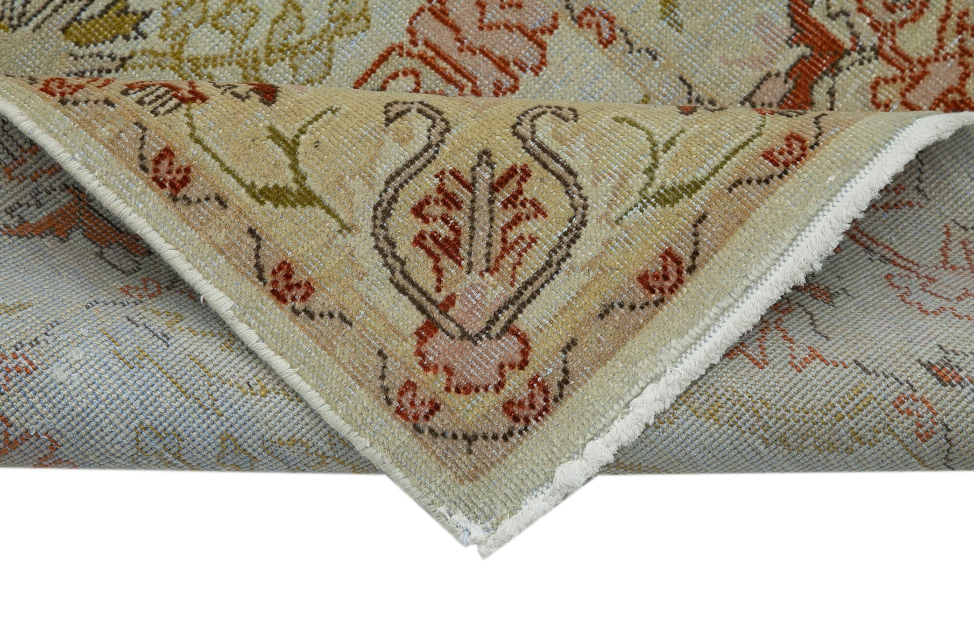 Tebriz Bej Klasik Pamuk Yün El Dokuma Halısı 75x416 Agacan