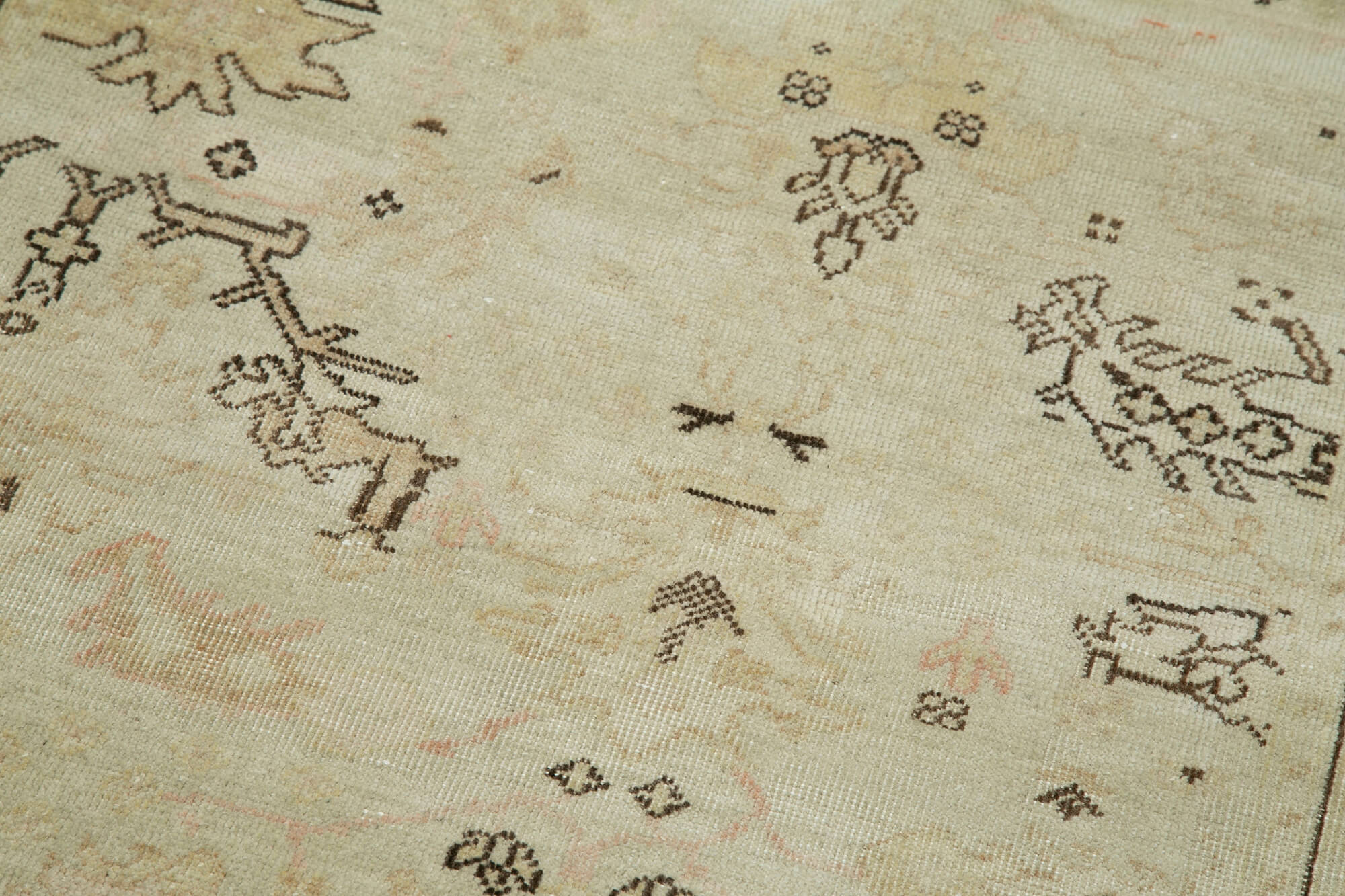 Tebriz Bej Klasik Pamuk Yün El Dokuma Halısı 86x364 Agacan