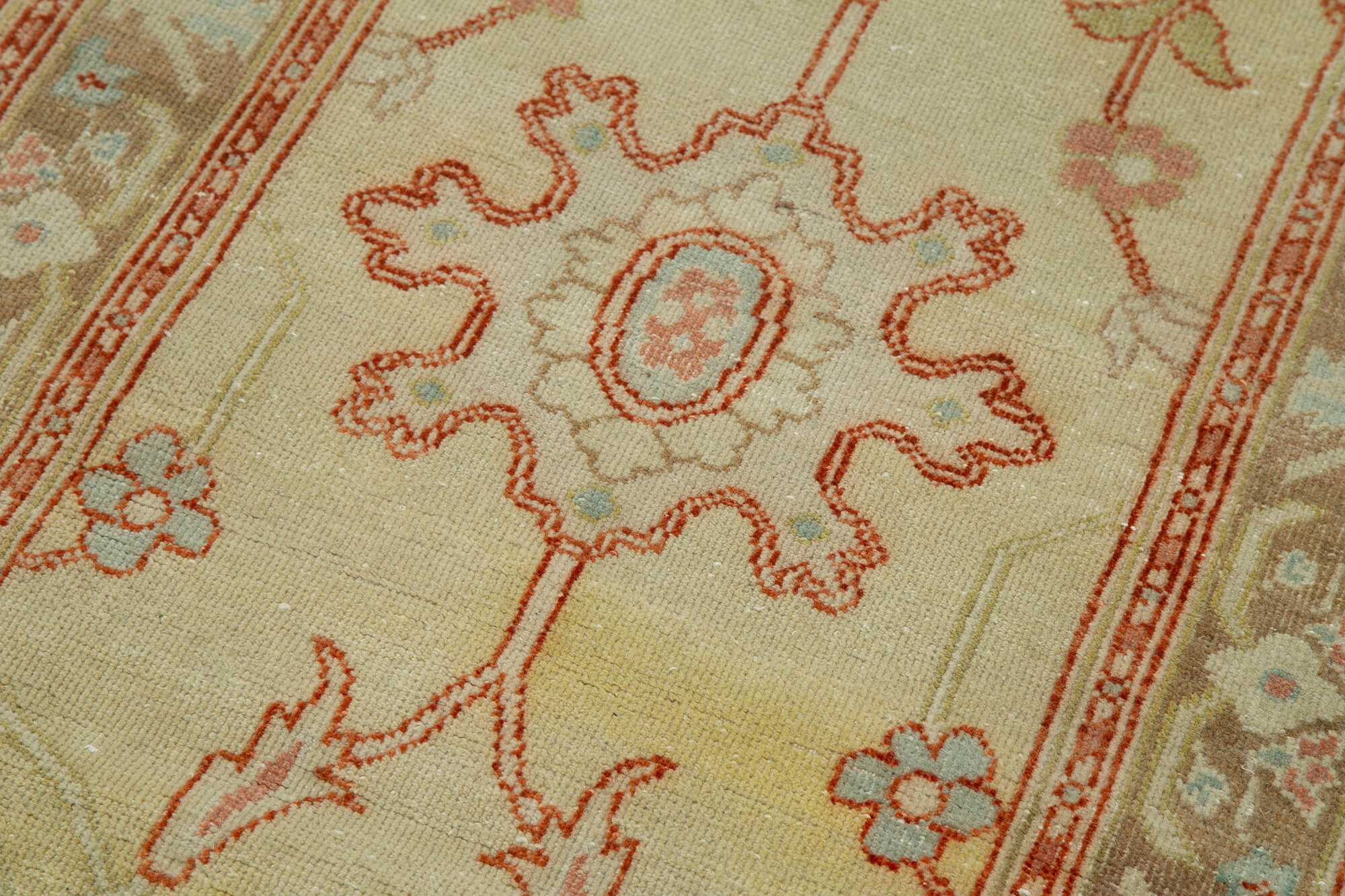 Tebriz Bej Klasik Pamuk Yün El Dokuma Halısı 74x423 Agacan