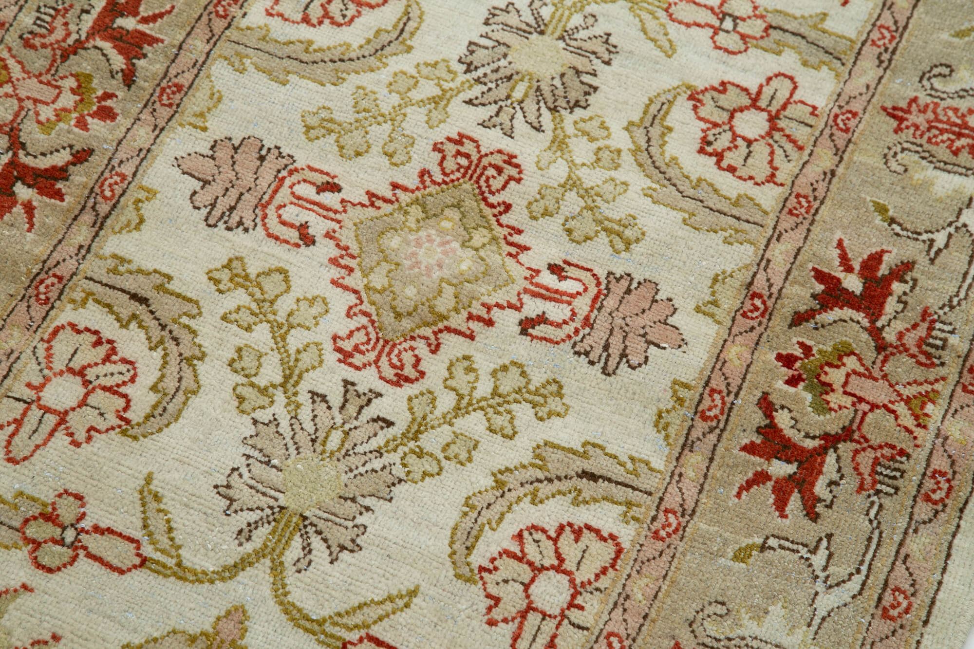 Tebriz Bej Klasik Pamuk Yün El Dokuma Halısı 73x423 Agacan