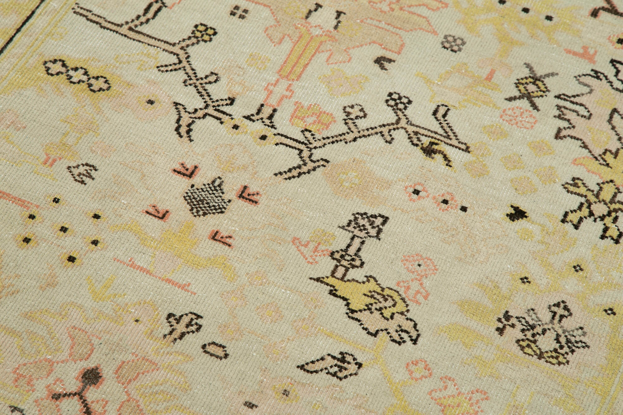 Tebriz Bej Klasik Pamuk Yün El Dokuma Halısı 90x363 Agacan