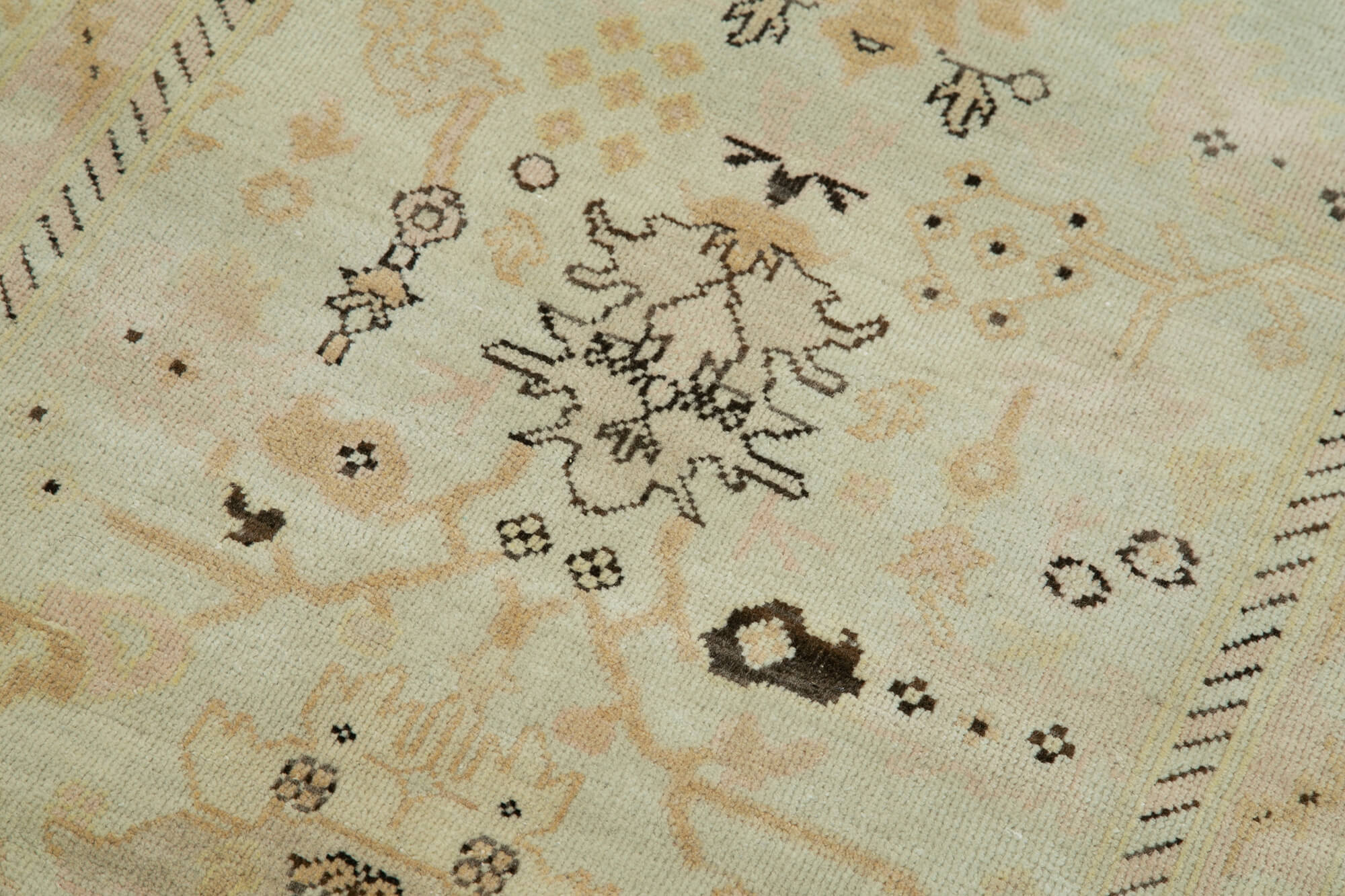 Tebriz Bej Klasik Pamuk Yün El Dokuma Halısı 79x308 Agacan