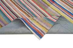 Kırk Yama Gri Patchwork Pamuk Yün El Dokuma Halısı 220x300 Agacan