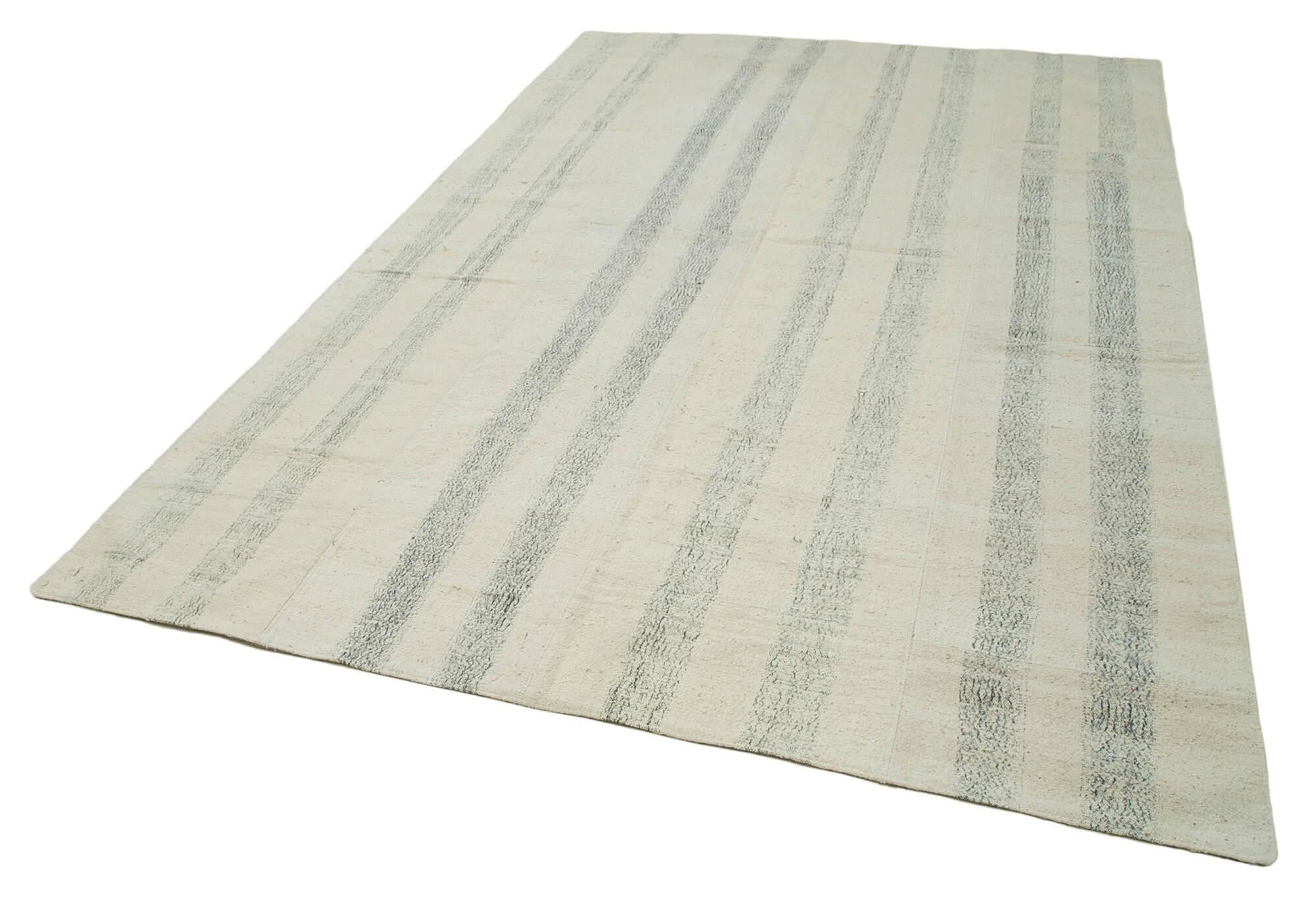 Kırk Yama Beyaz Patchwork Pamuk Yün El Dokuma Halısı 211x326 Agacan