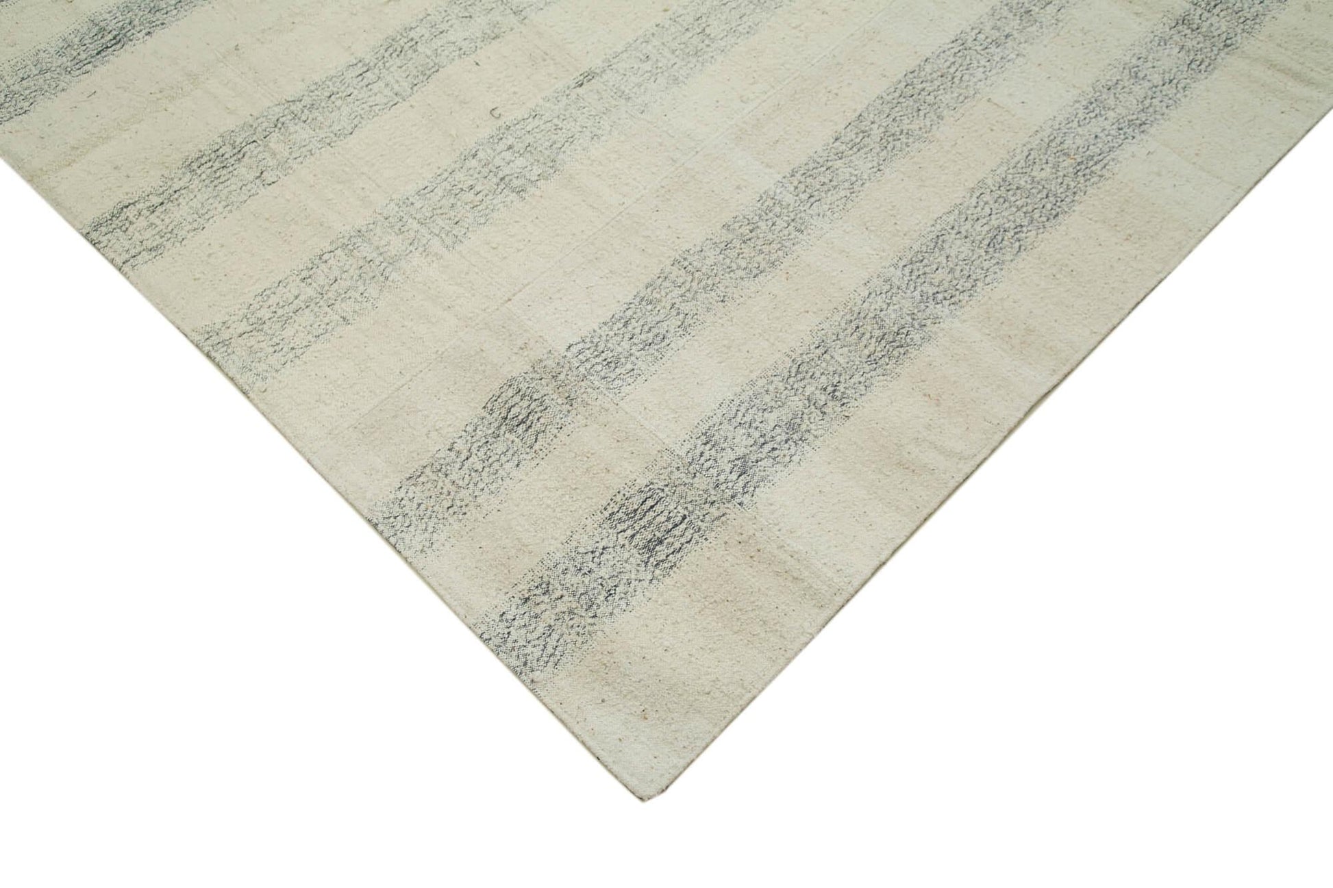 Kırk Yama Beyaz Patchwork Pamuk Yün El Dokuma Halısı 211x326 Agacan