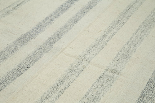 Kırk Yama Beyaz Patchwork Pamuk Yün El Dokuma Halısı 211x326 Agacan