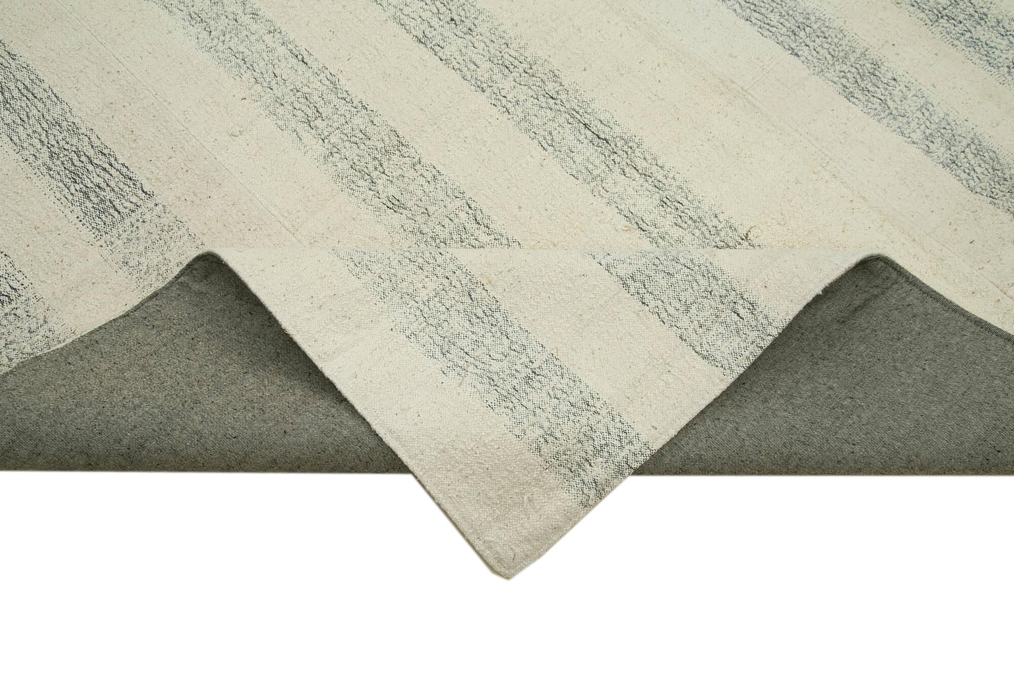 Kırk Yama Beyaz Patchwork Pamuk Yün El Dokuma Halısı 211x326 Agacan