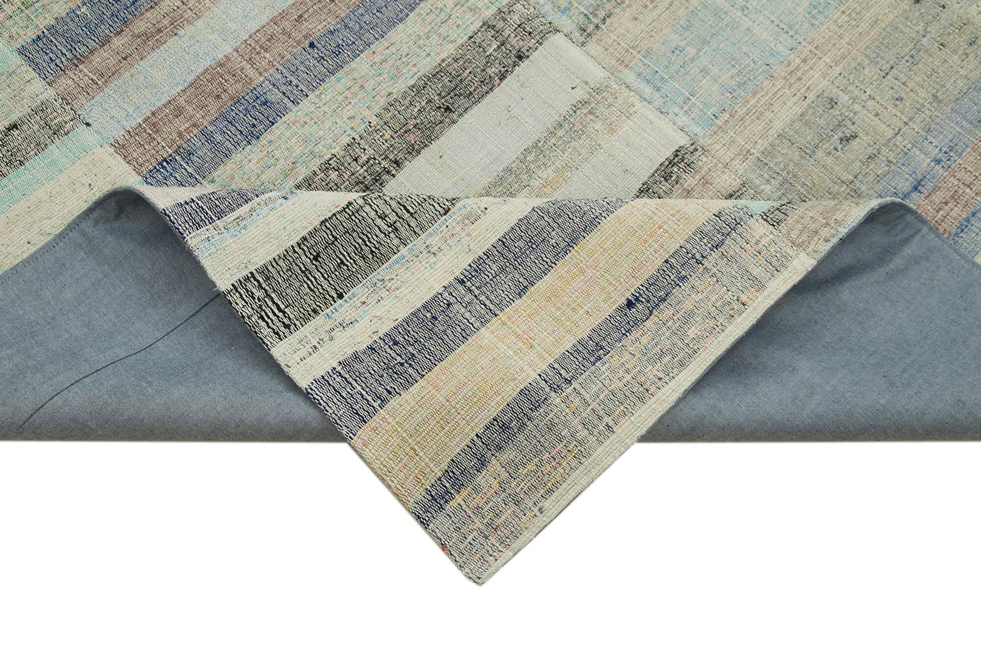 Kırk Yama Gri Patchwork Pamuk Yün El Dokuma Halısı 180x295 Agacan
