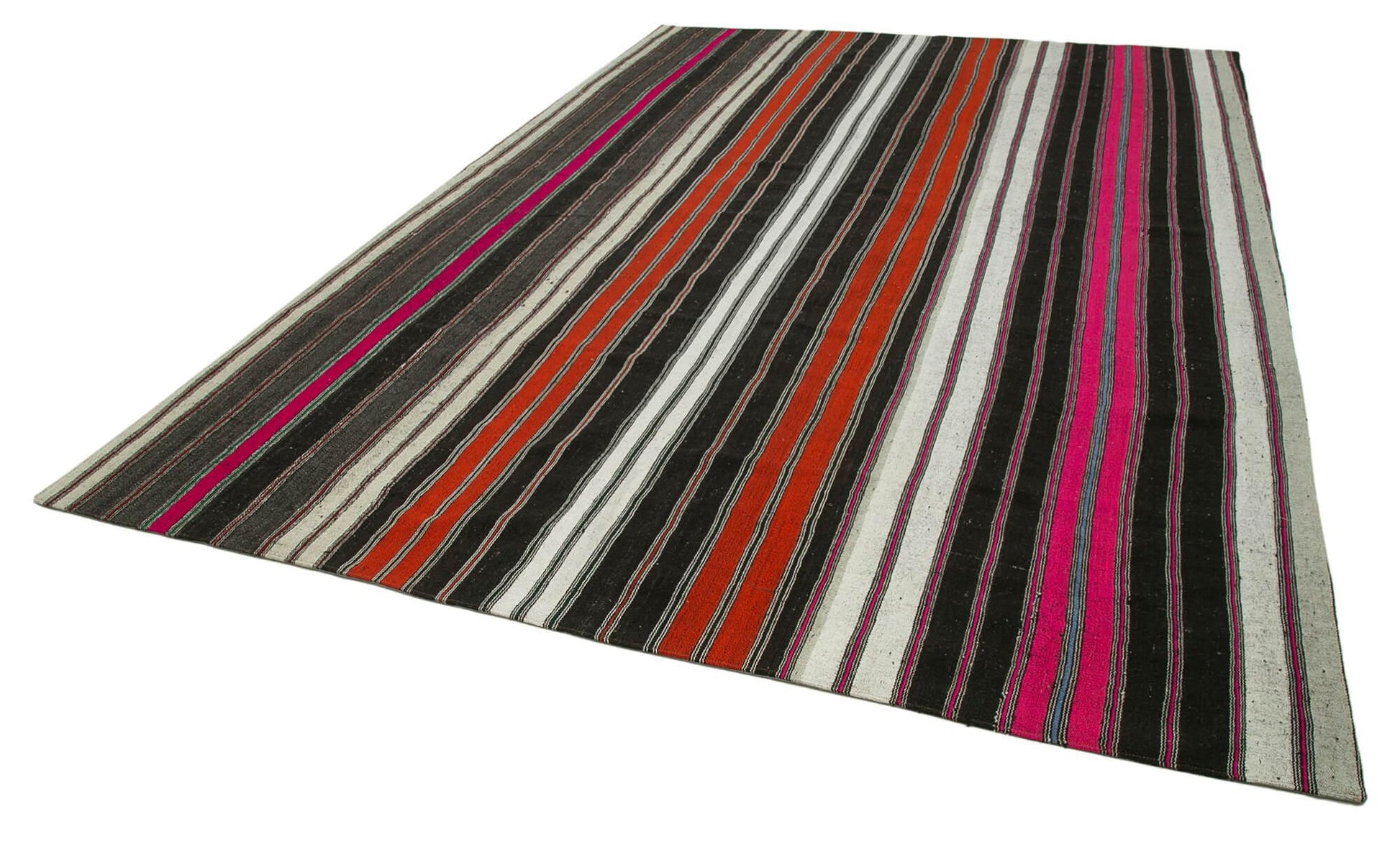 Kırk Yama Gri Patchwork Pamuk Yün El Dokuma Halısı 260x385 Agacan