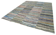 Kırk Yama Gri Patchwork Pamuk Yün El Dokuma Halısı 280x355 Agacan