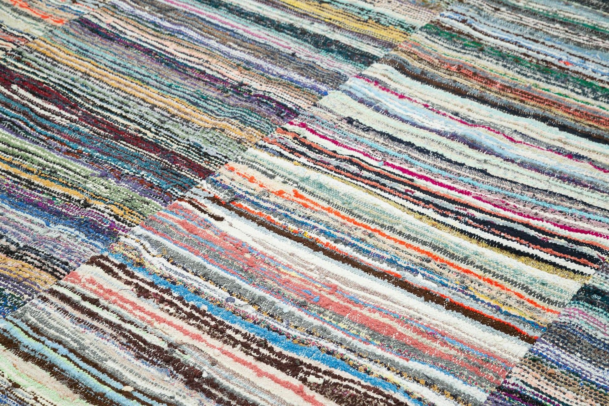 Kırk Yama Gri Patchwork Pamuk Yün El Dokuma Halısı 280x355 Agacan