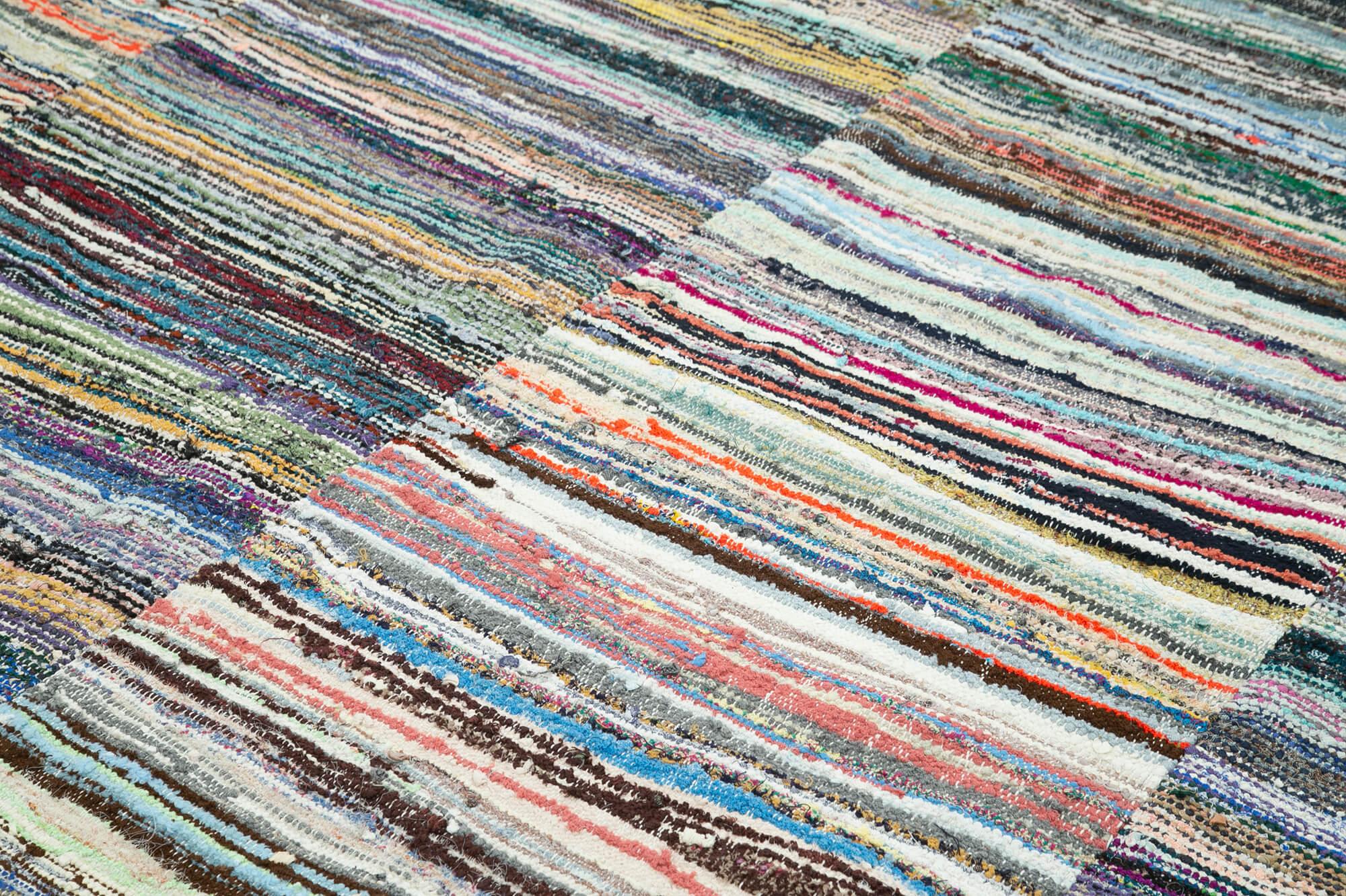 Kırk Yama Gri Patchwork Pamuk Yün El Dokuma Halısı 280x355 Agacan