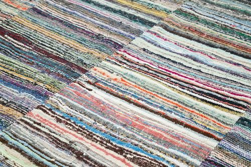 Kırk Yama Gri Patchwork Pamuk Yün El Dokuma Halısı 280x355 Agacan