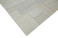 Kırk Yama Bej Patchwork Pamuk Yün El Dokuma Halısı 316x408 Agacan