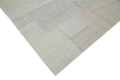 Kırk Yama Bej Patchwork Pamuk Yün El Dokuma Halısı 316x408 Agacan