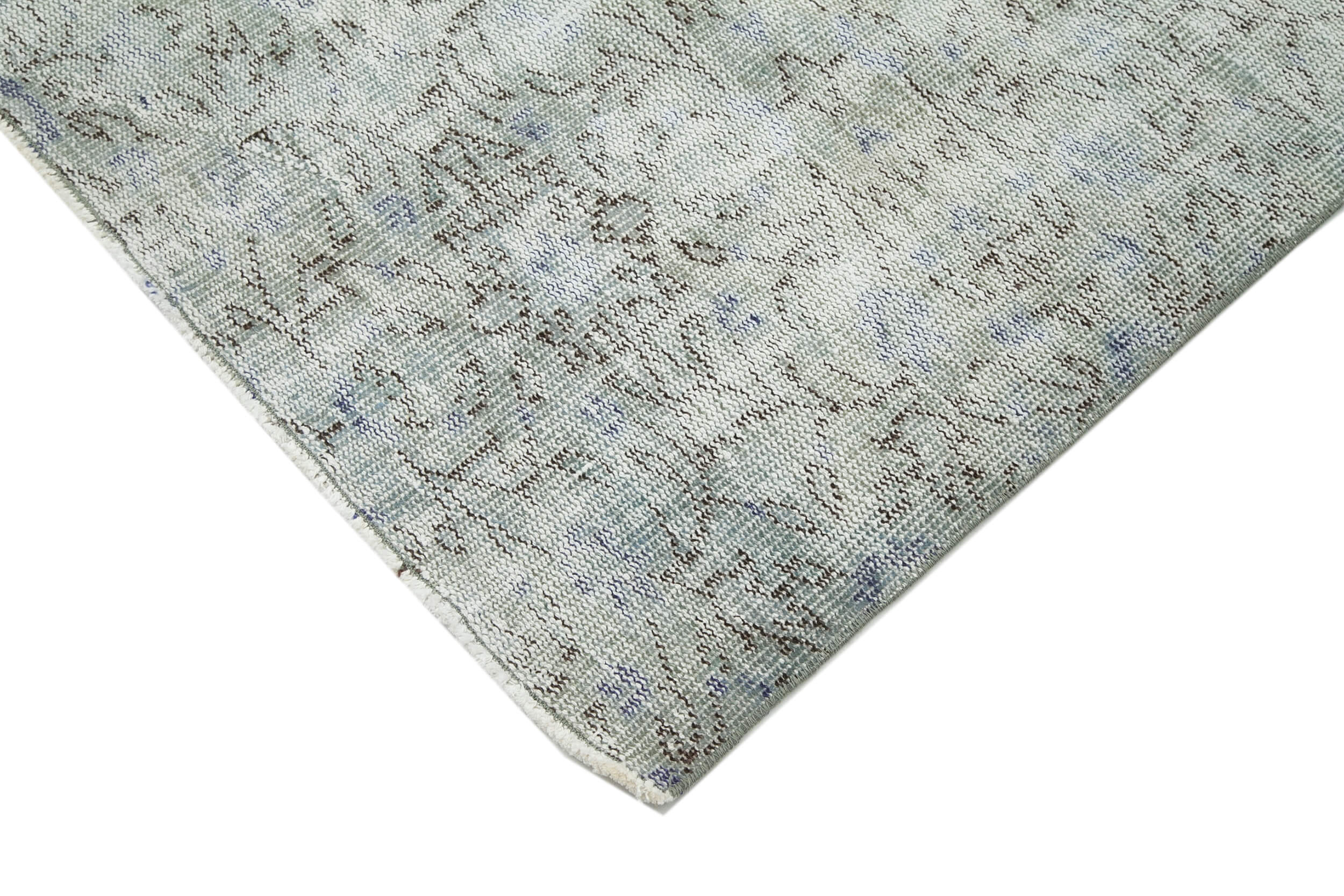 Overdyed Vintage Gri Eskitme Pamuk Yün El Dokuma Halısı 212x310 Agacan