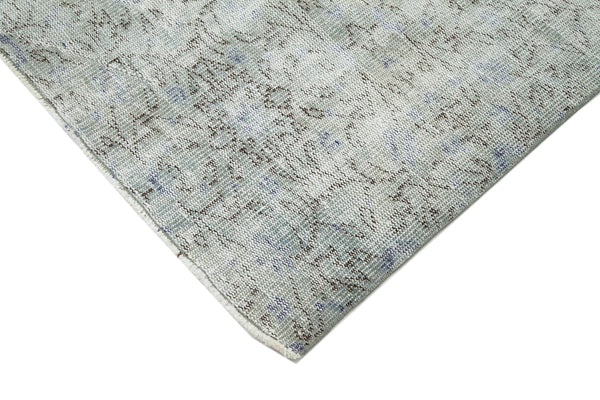 Overdyed Vintage Gri Eskitme Pamuk Yün El Dokuma Halısı 212x310 Agacan