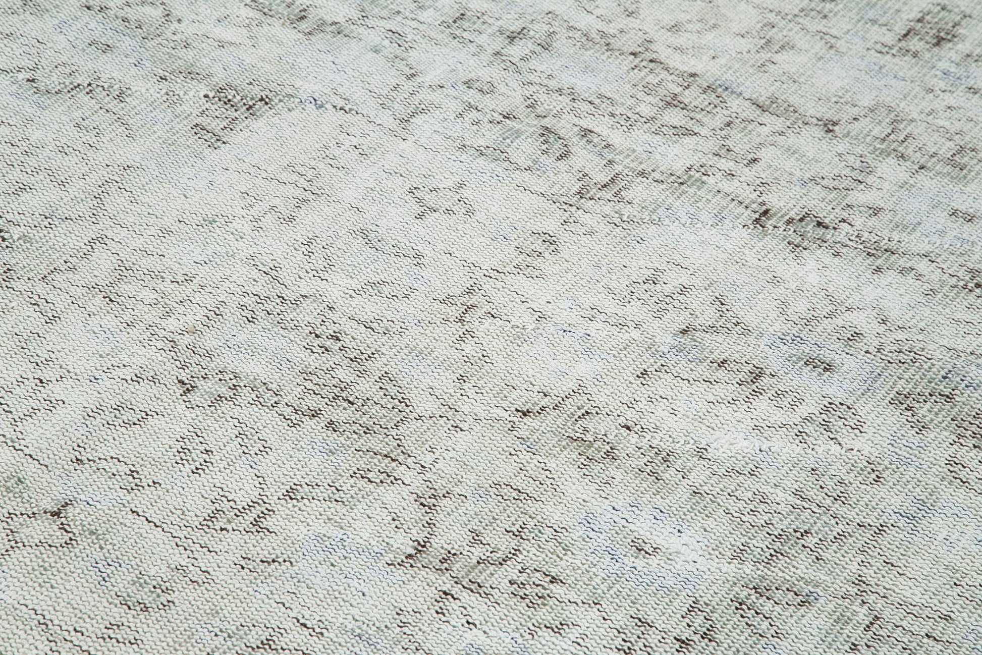 Overdyed Vintage Gri Eskitme Pamuk Yün El Dokuma Halısı 212x310 Agacan