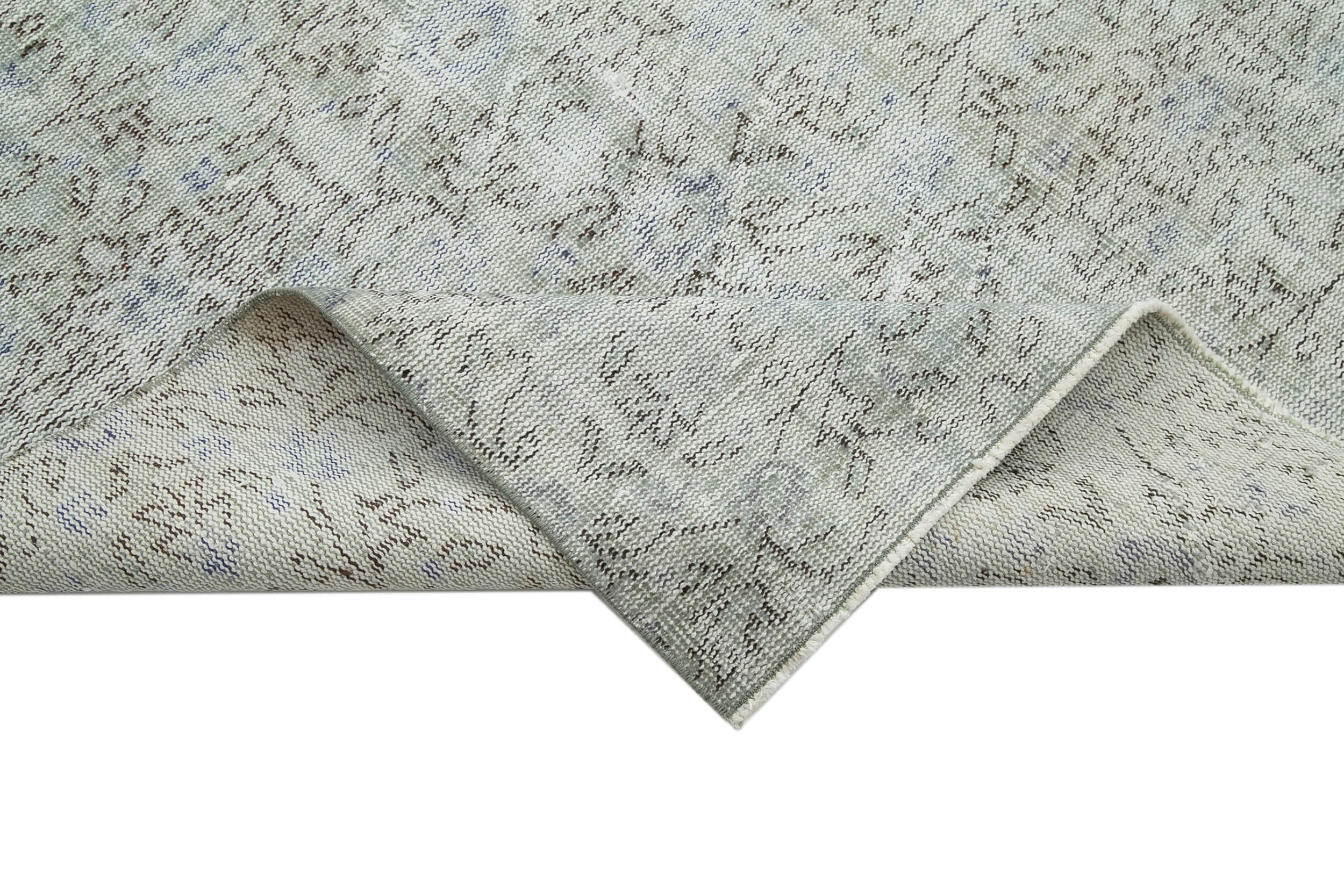 Overdyed Vintage Gri Eskitme Pamuk Yün El Dokuma Halısı 212x310 Agacan