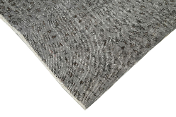 Overdyed Vintage Gri Eskitme Pamuk Yün El Dokuma Halısı 230x301 Agacan