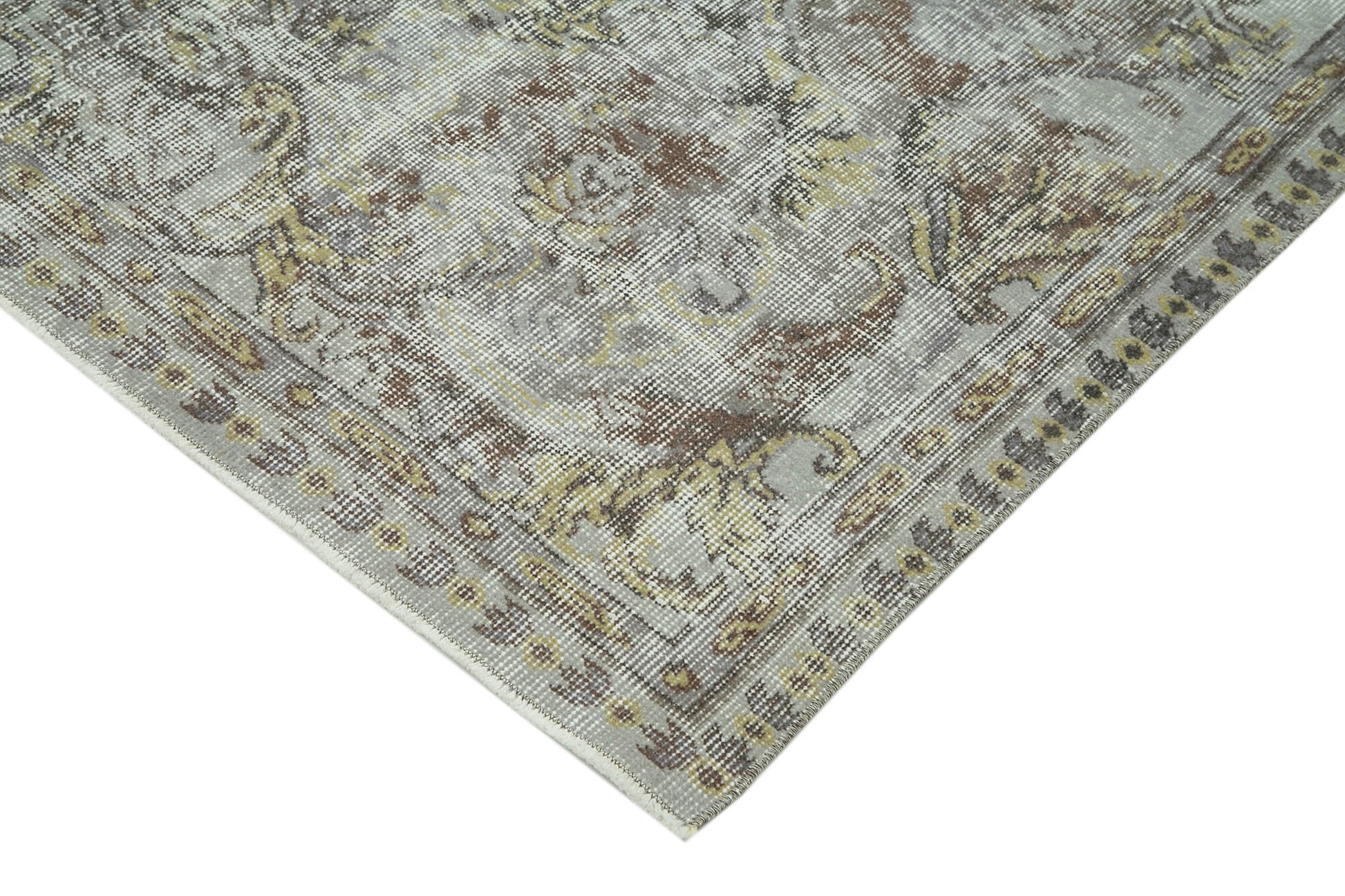 Overdyed Vintage Mavi Eskitme Pamuk Yün El Dokuma Halısı 169x263 Agacan