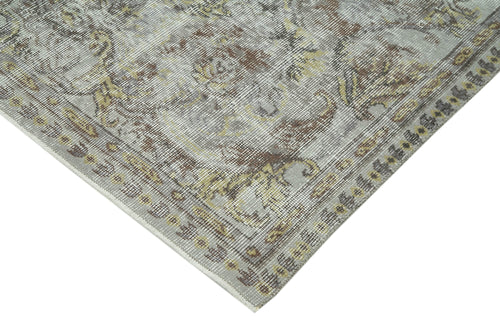 Overdyed Vintage Mavi Eskitme Pamuk Yün El Dokuma Halısı 169x263 Agacan