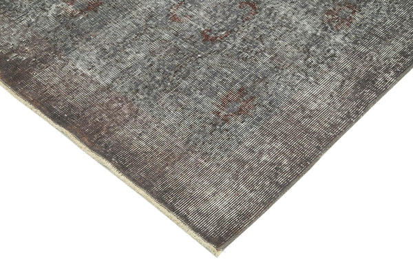 Overdyed Vintage Gri Eskitme Pamuk Yün El Dokuma Halısı 148x253 Agacan