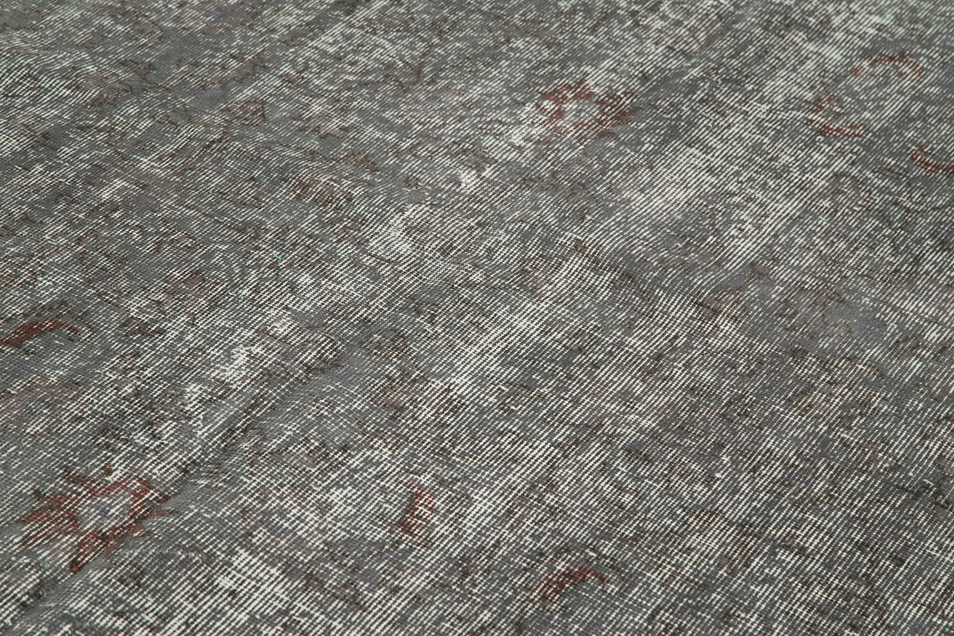 Overdyed Vintage Gri Eskitme Pamuk Yün El Dokuma Halısı 148x253 Agacan