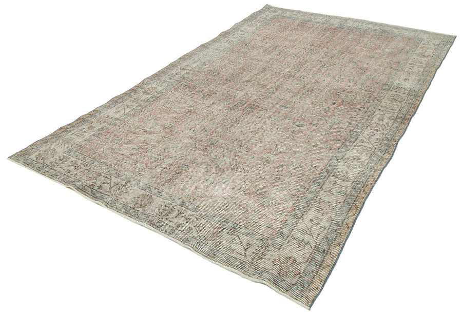 Overdyed Vintage Gri Eskitme Pamuk Yün El Dokuma Halısı 161x285 Agacan