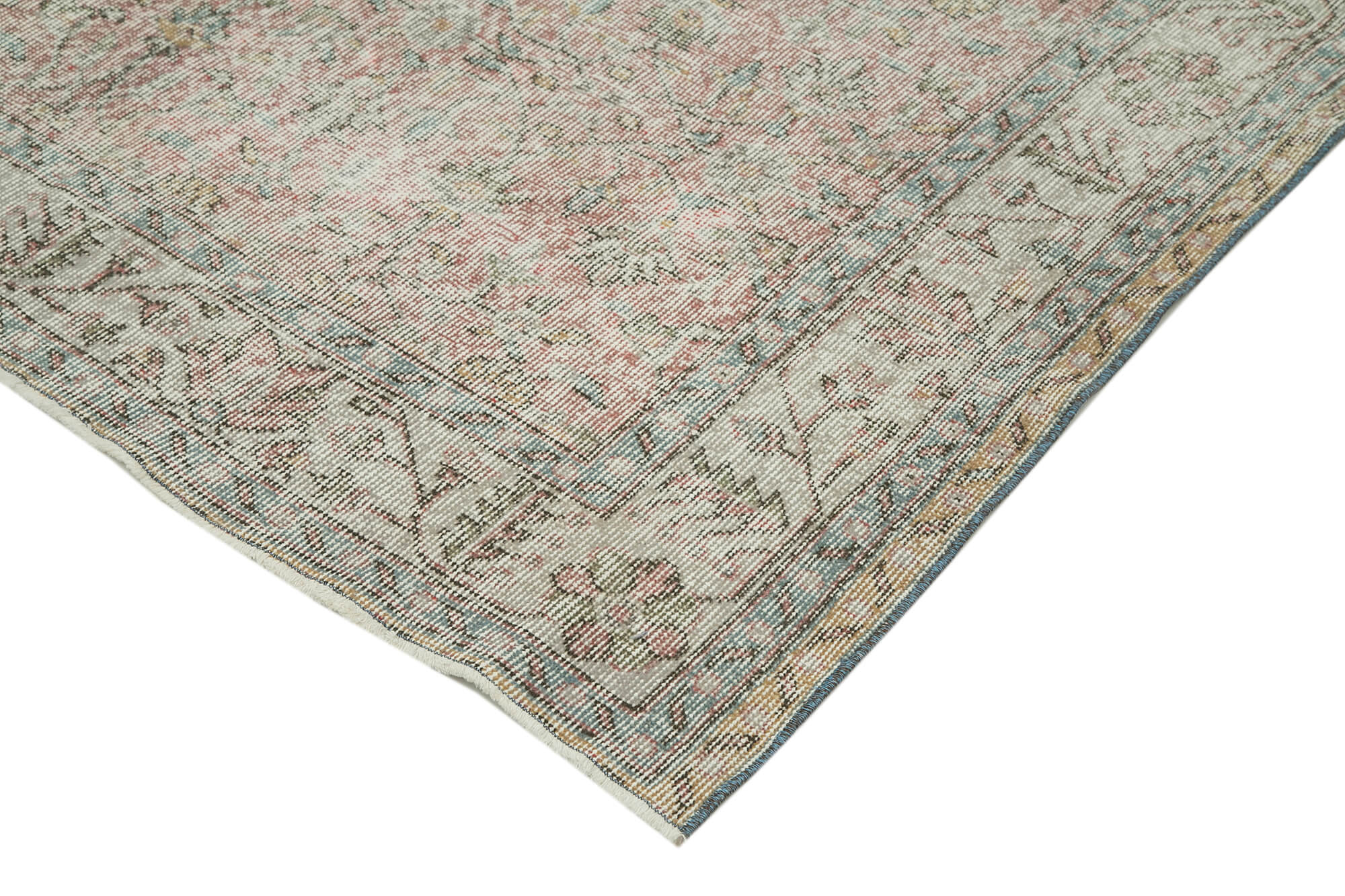 Overdyed Vintage Gri Eskitme Pamuk Yün El Dokuma Halısı 161x285 Agacan
