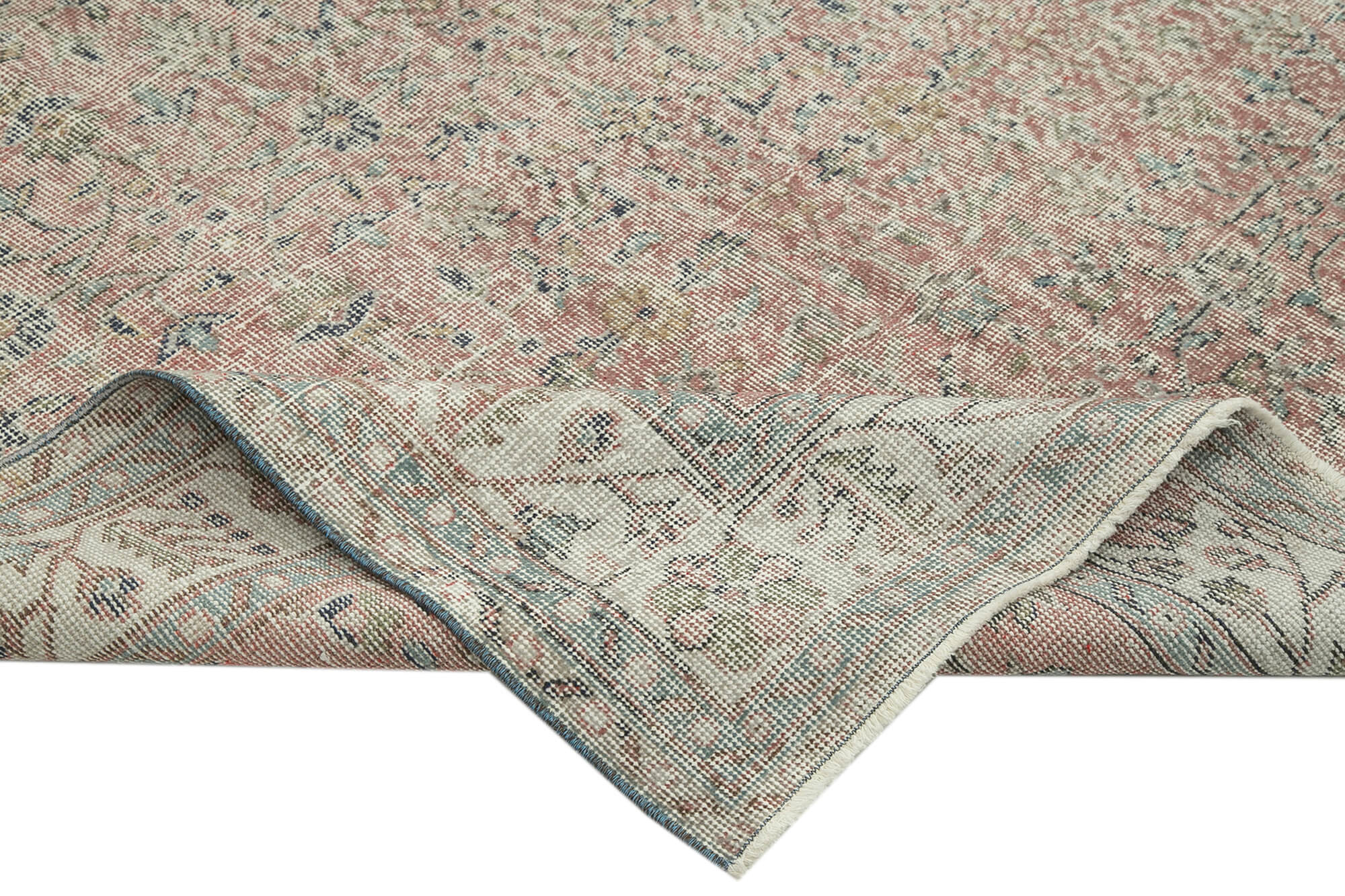 Overdyed Vintage Gri Eskitme Pamuk Yün El Dokuma Halısı 161x285 Agacan