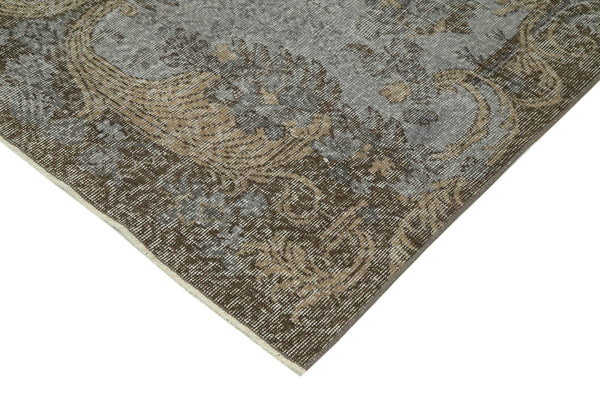 Overdyed Vintage Gri Eskitme Pamuk Yün El Dokuma Halısı 160x280 Agacan